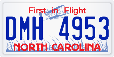 NC license plate DMH4953