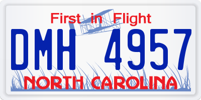 NC license plate DMH4957