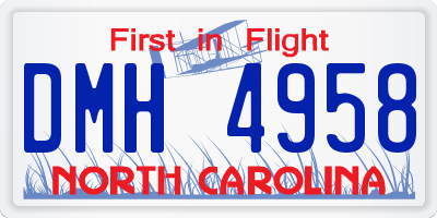 NC license plate DMH4958