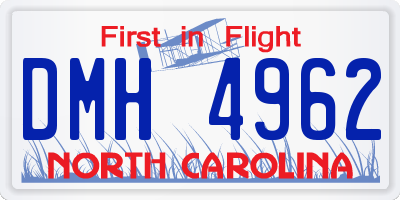 NC license plate DMH4962