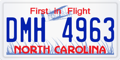 NC license plate DMH4963