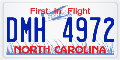 NC license plate DMH4972