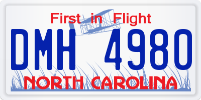 NC license plate DMH4980