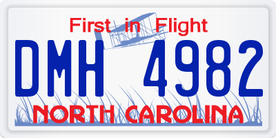 NC license plate DMH4982
