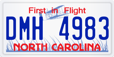 NC license plate DMH4983