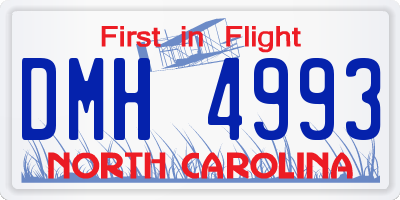 NC license plate DMH4993