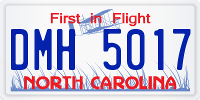 NC license plate DMH5017