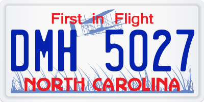 NC license plate DMH5027