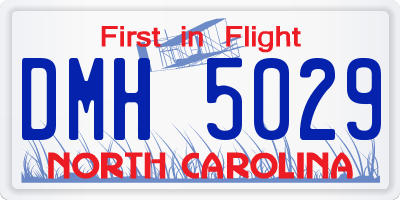 NC license plate DMH5029
