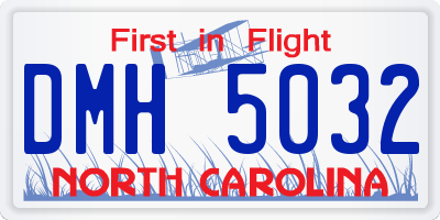 NC license plate DMH5032