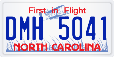 NC license plate DMH5041