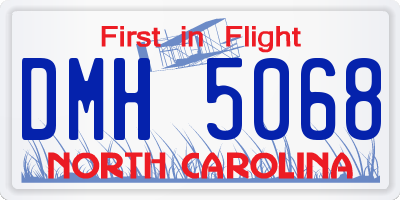 NC license plate DMH5068