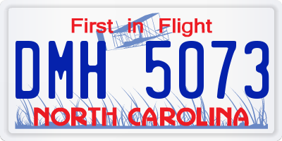 NC license plate DMH5073