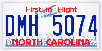 NC license plate DMH5074