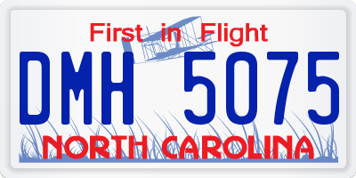 NC license plate DMH5075