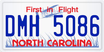 NC license plate DMH5086