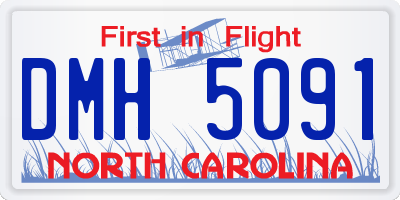 NC license plate DMH5091