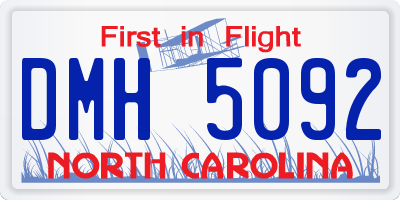 NC license plate DMH5092