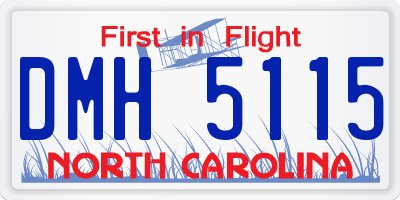 NC license plate DMH5115