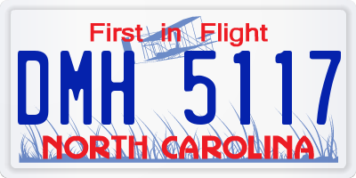 NC license plate DMH5117