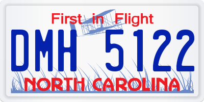 NC license plate DMH5122