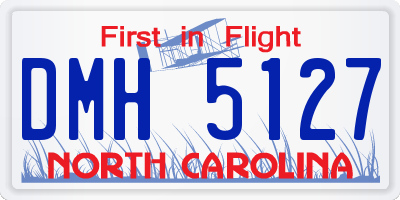 NC license plate DMH5127