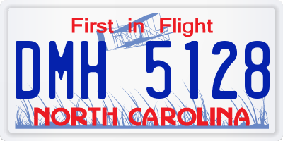 NC license plate DMH5128