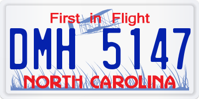 NC license plate DMH5147