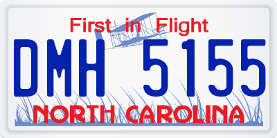 NC license plate DMH5155
