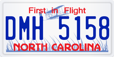 NC license plate DMH5158