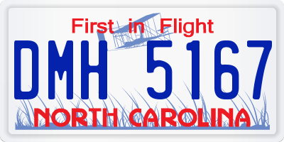NC license plate DMH5167
