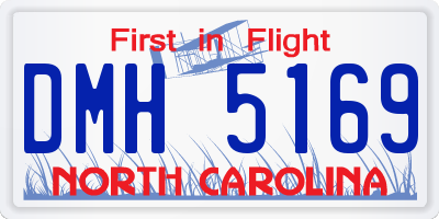 NC license plate DMH5169