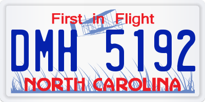 NC license plate DMH5192
