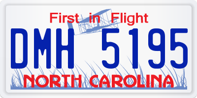NC license plate DMH5195