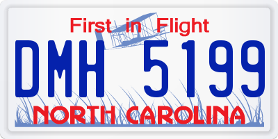 NC license plate DMH5199