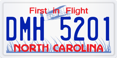 NC license plate DMH5201
