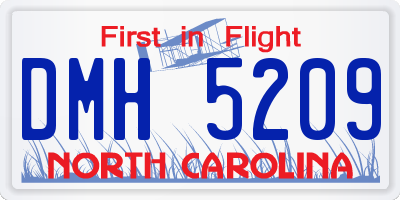 NC license plate DMH5209