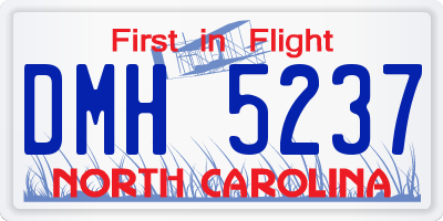 NC license plate DMH5237