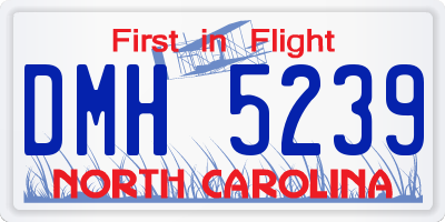 NC license plate DMH5239