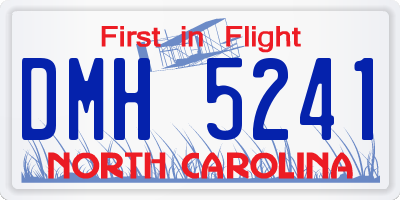 NC license plate DMH5241