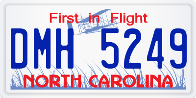 NC license plate DMH5249