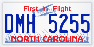 NC license plate DMH5255