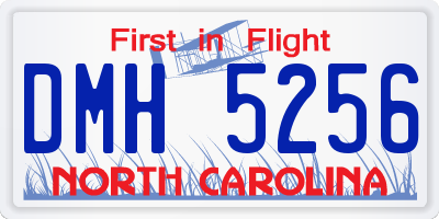 NC license plate DMH5256
