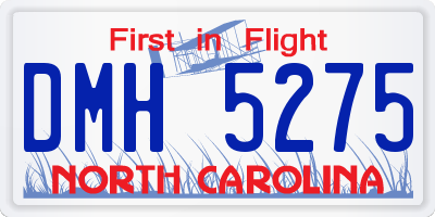 NC license plate DMH5275