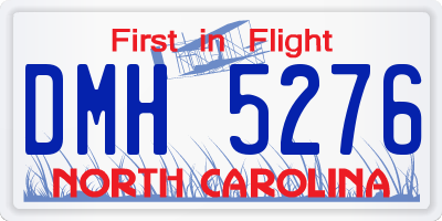 NC license plate DMH5276