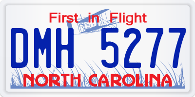 NC license plate DMH5277