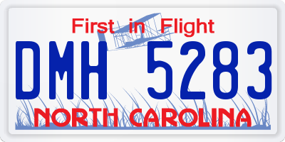 NC license plate DMH5283