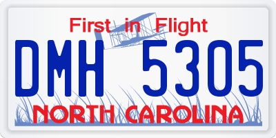 NC license plate DMH5305