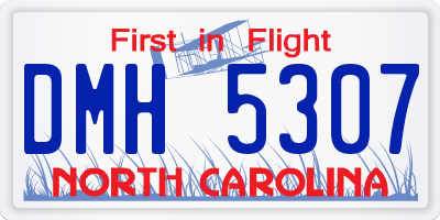 NC license plate DMH5307