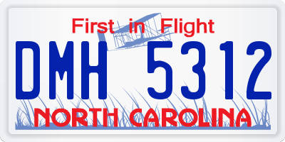NC license plate DMH5312